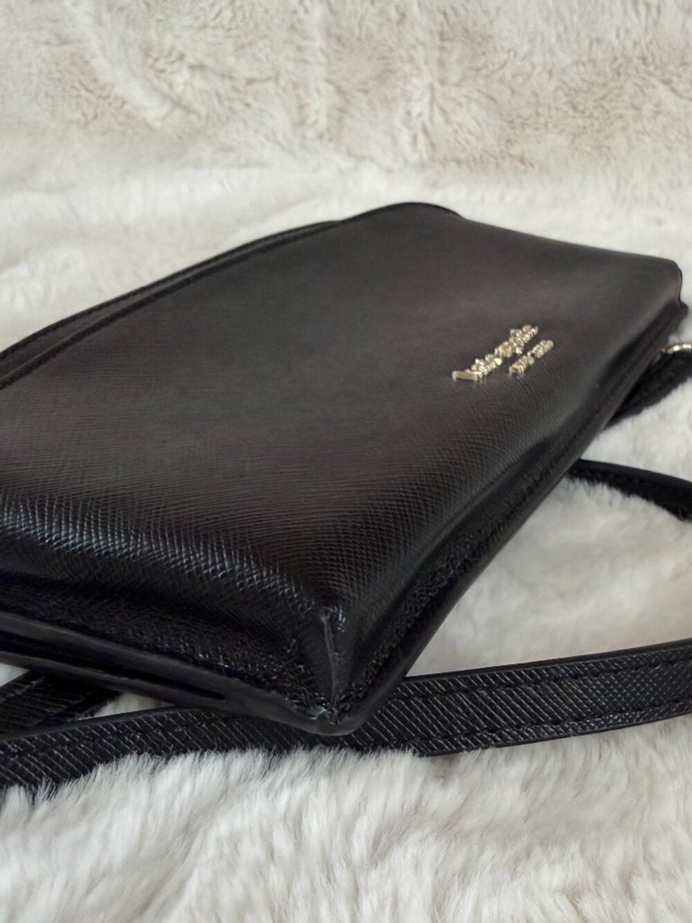 Kate Spade Spencer East West Phone Black Leather Crossbody Bag - Picture 9 of 15